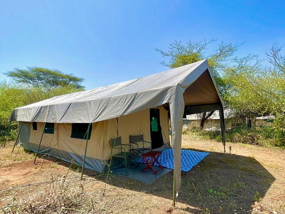 Camp Solutions tented accommodation set up in the field